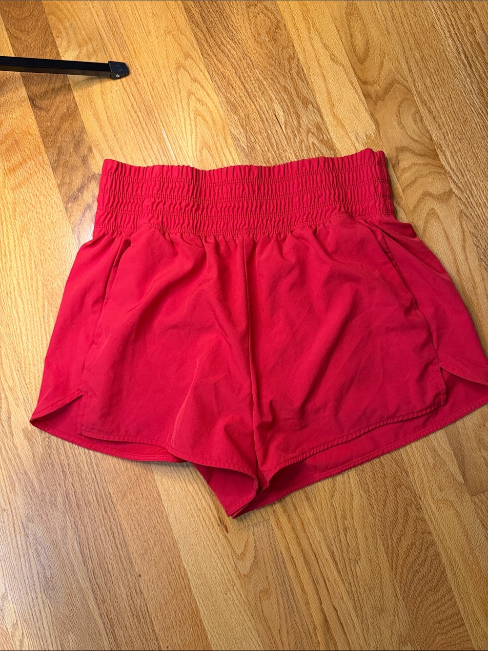 Old Navy Bright Red Smocked-Waist Athletic Shorts
